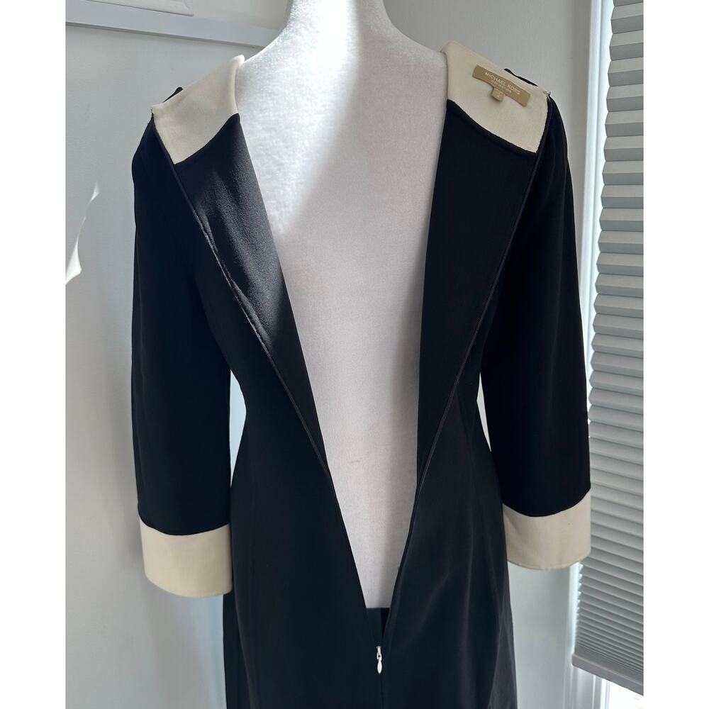 Michael Kors Collection Virgin Wool Black Dress Size 6 Knee Long Sleeve Italy - Picture 7 of 8